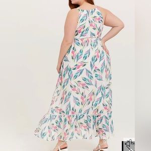 Torrid Maxi Natural Woven Tiered Dress, Size 3